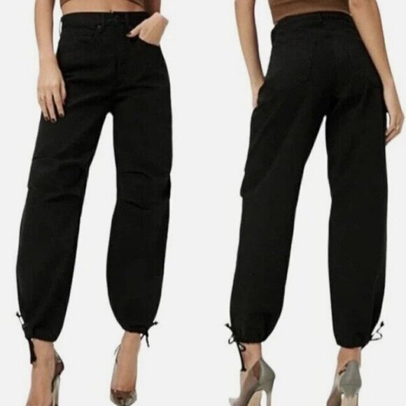 NWT Good American Cotton Uniform Relaxed Drawstring High Rise Denim 6/28 - Picture 1 of 8